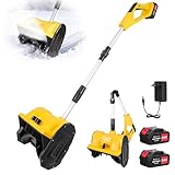 Akku Schneefräse 21V, 1000W Akku Schneeschaufel mit Akku und Ladegerä, 28cm Arbeitsbreite,...